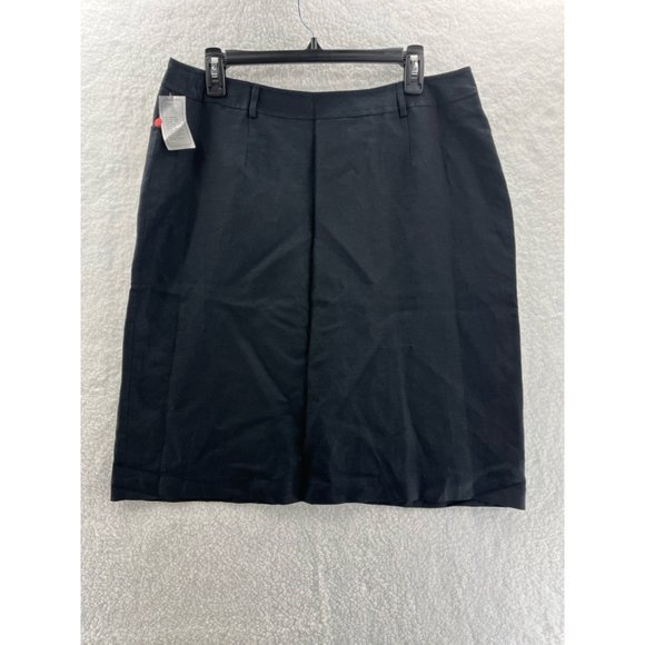Nygard Collection Womens Pencil Mini Skirt Black Back Slit Pockets Zip 14 - Picture 2 of 10